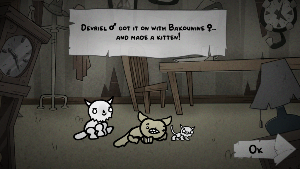 Mewgenics - Breeding cats at the end of a day