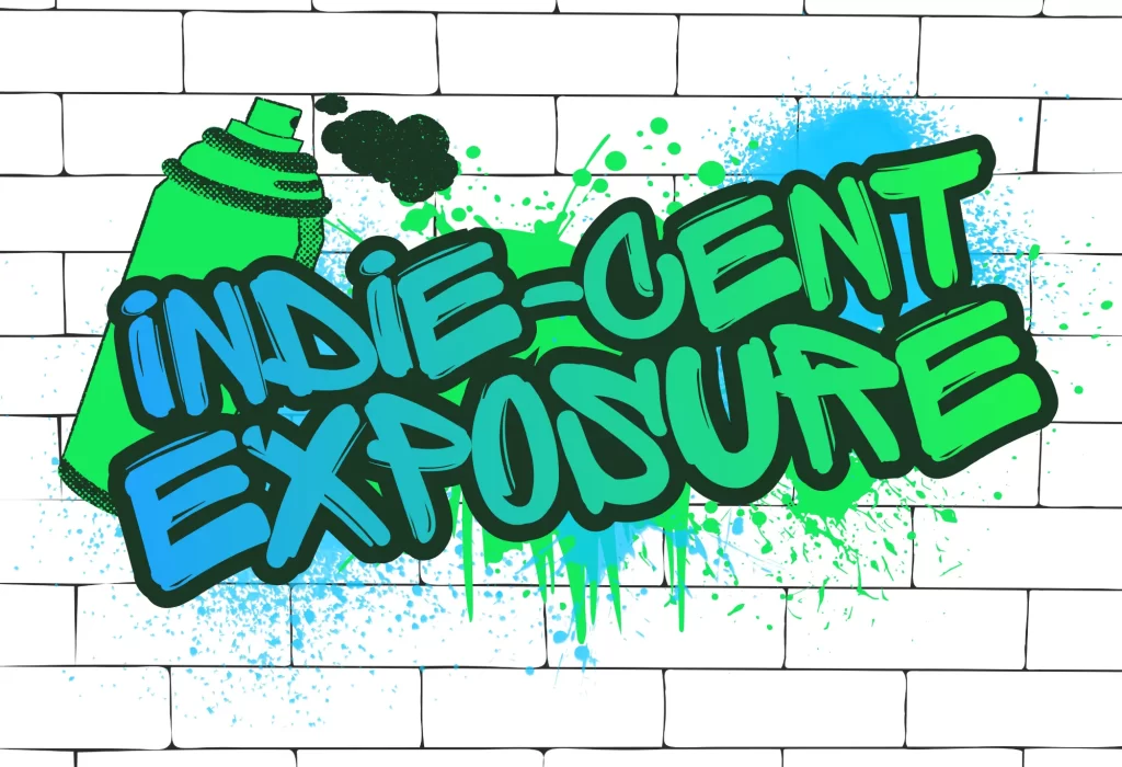 Indie-cent Exposure - Logo on brick wall