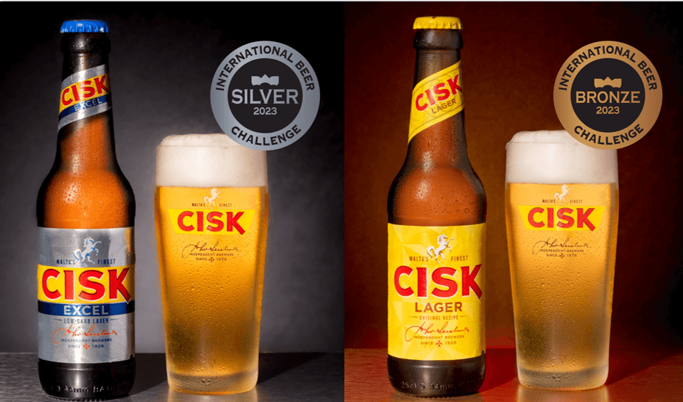 Beyond games 11 Bottles of Cisk Excel and Cisk Lager with their respective awards