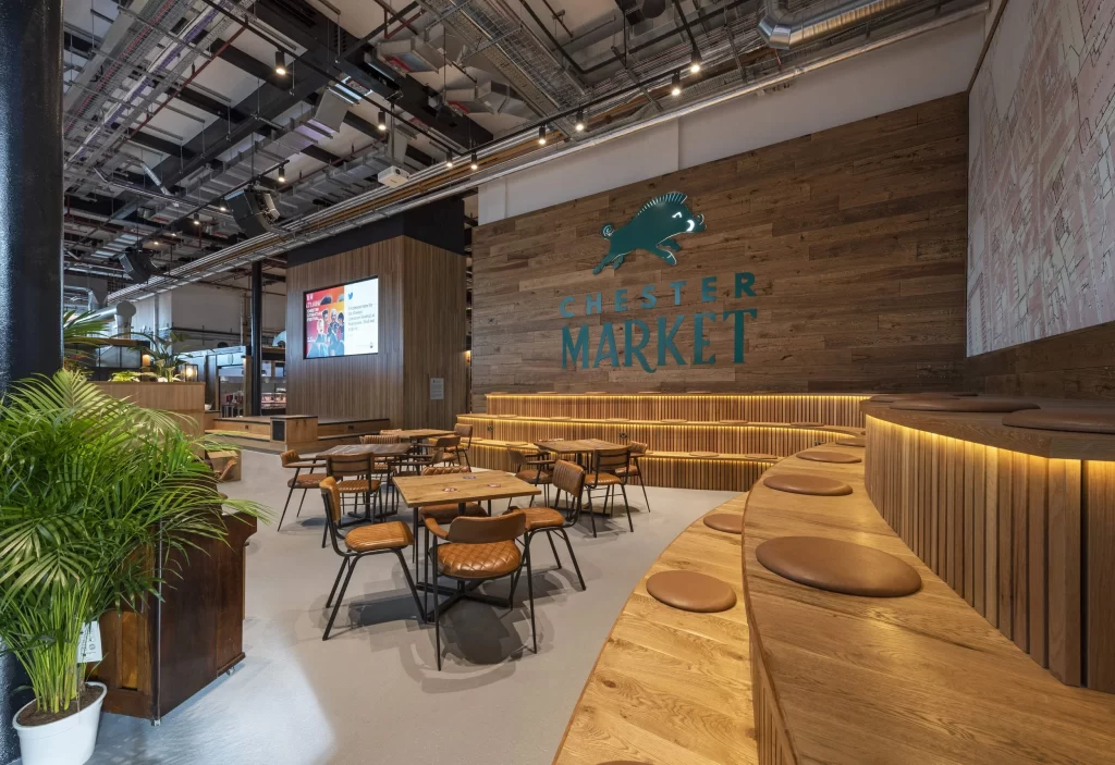 Chester Market review: Great food, clunky ordering 2 Chester Market - Inside trendy seating area in the corner