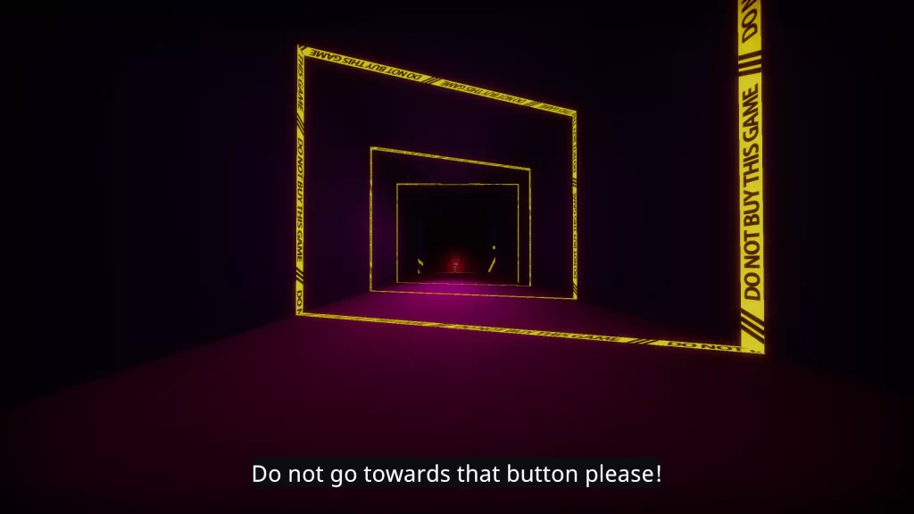 Do Not Buy This Game - Button at the end of a corridor