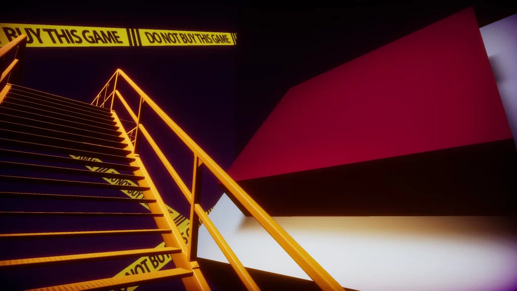 Do Not Buy This Game - End of the stairs leading to the big red button