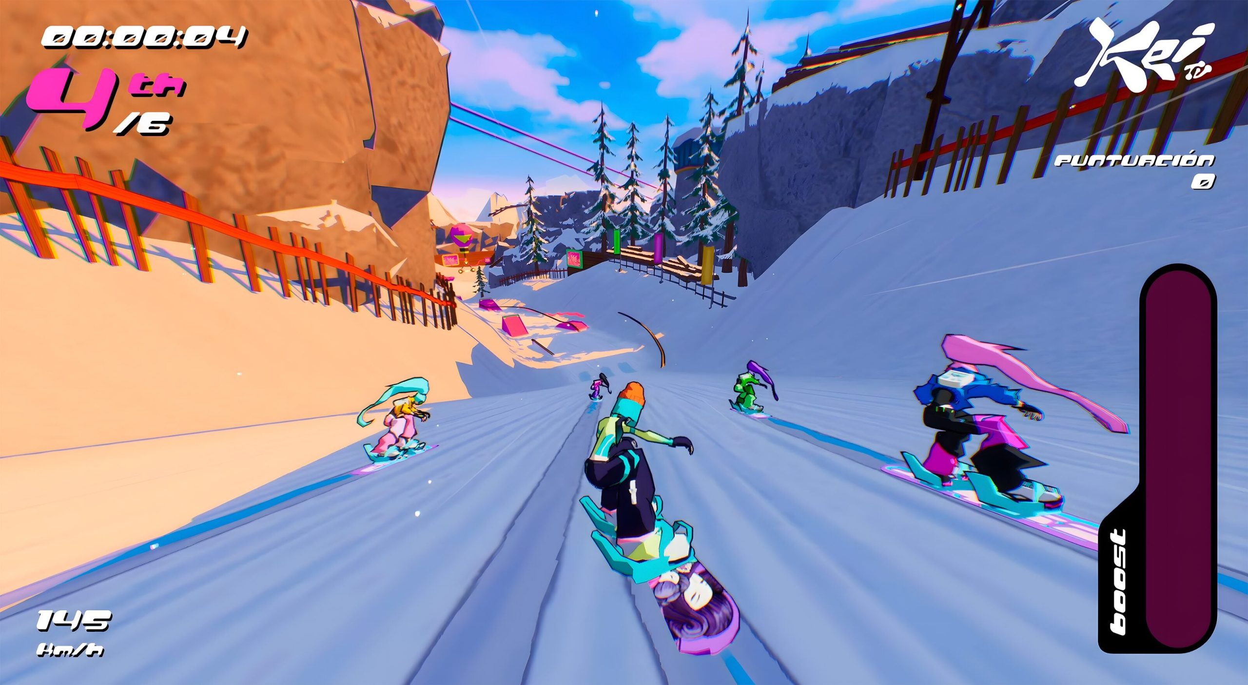 HYPERyuki: Snowboard Syndicate - 4th out of 6 in a downhill race