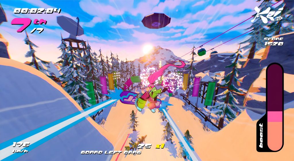 HYPERyuki: Snowboard Syndicate - Board left grab trick mid-air