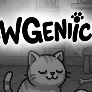 Mewgenics - Logo and key art with Indie-cent Exposure stamp