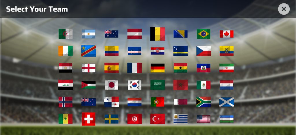 Natural Soccer: World Championship review: Tidy ball play, messy defending 2 Natural Soccer: World Championship - Team selection screen