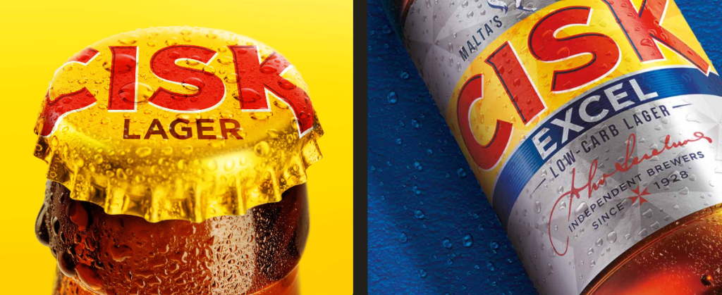 Promo shots of Cisk and Cisk Excel lager
