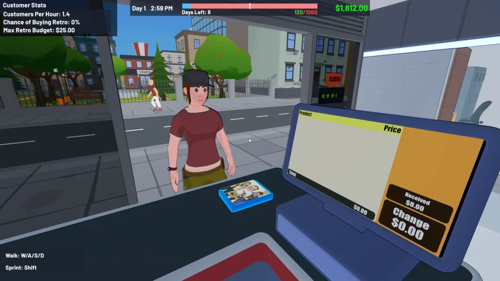Gamestonk Simulator: Gone Rogue review: Retail hell never looked so daft 3 Gamestonk Simulator: Gone Rogue - Serving a customer