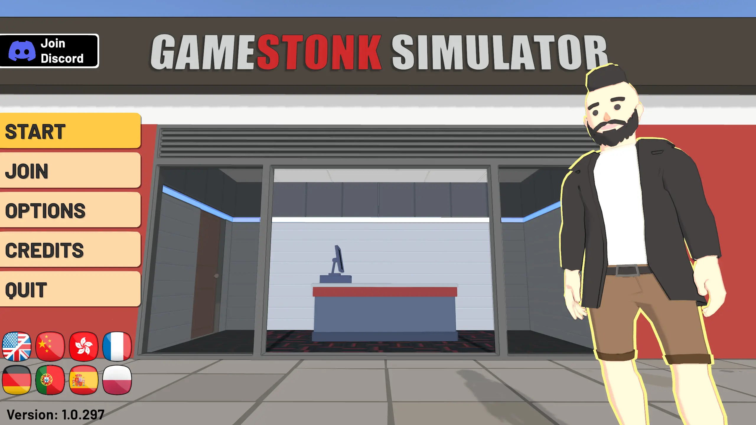 Gamestonk Simulator: Gone Rogue - Start screen