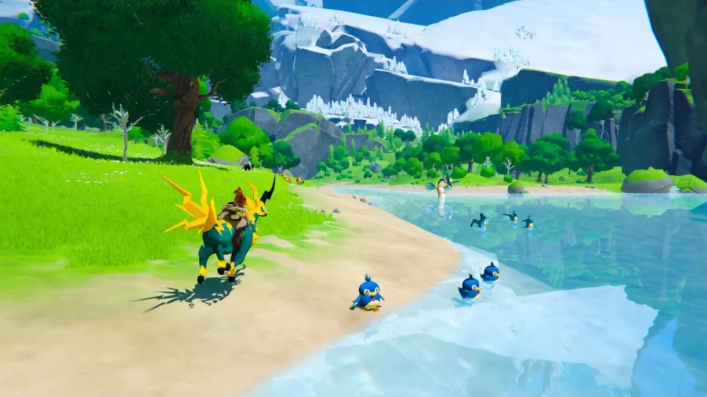 Palworld - Galloping on a beach
