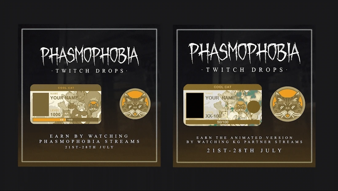Phasmophobia’s July update brings a new ghost, a 13 Willow Street rework and smoother hunts 6 Phasmophobia - Animated Cool Cat Twitch Drop Badge