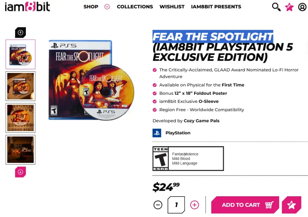 Publishers still making physical indie games in 2026 5 Fear the Spotlight physical edition published by iam8bit