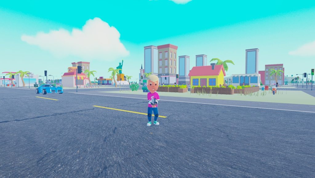 Cartoon Crime - Player standing in the road