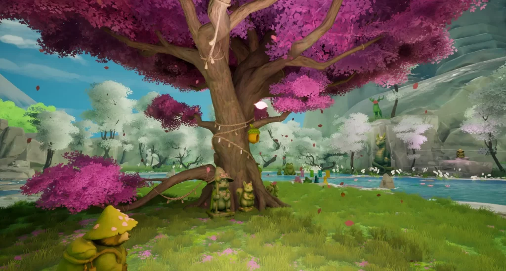 Seina: a Tale of Spirits opens its hand-painted world with a free Steam demo 3 Seina: a Tale of Spirits - Standing below a big tree with pink leaves