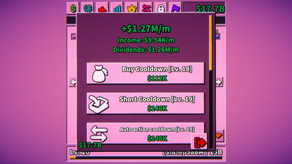 Screen Stocks turns stock trading into a multiplayer clicker game, and the demo is out now 3 Screen Stocks - Upgrades
