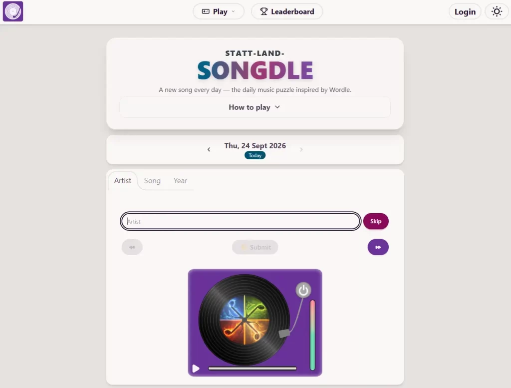 Songdle - Daily music game