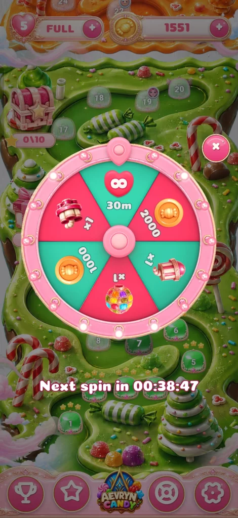 Sweet without the sales pitch: Talking Aevryn Candy with Ricardo Tavares Santos 5 Aevryn Candy - Rewards wheel