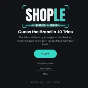 Shople - Homepage/Start screen